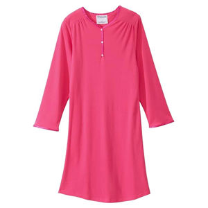 Womens Open Back Adaptive Henley Nightgown