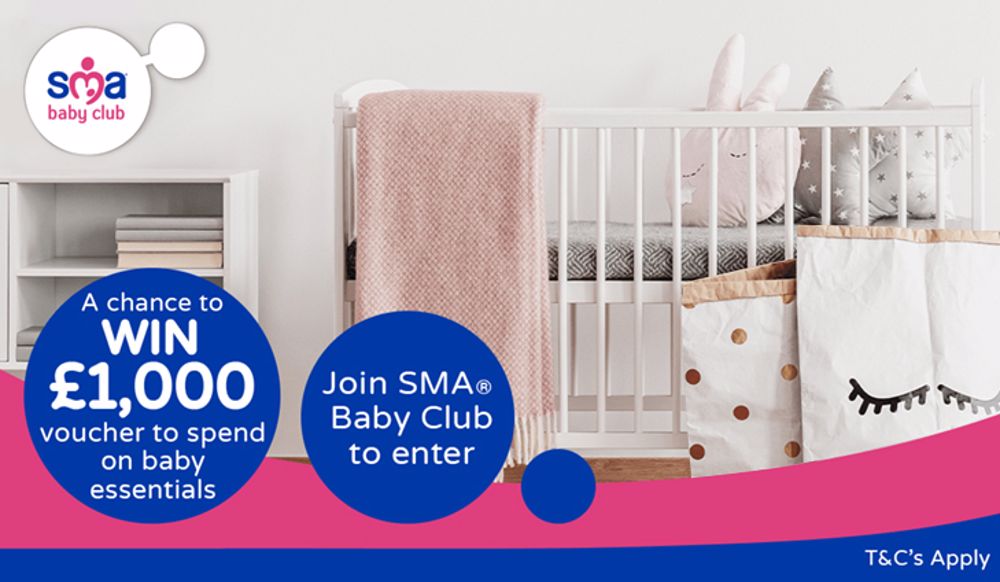 Join SMA® Baby Club and you could win a £1,000 voucher to spend on baby essentials!