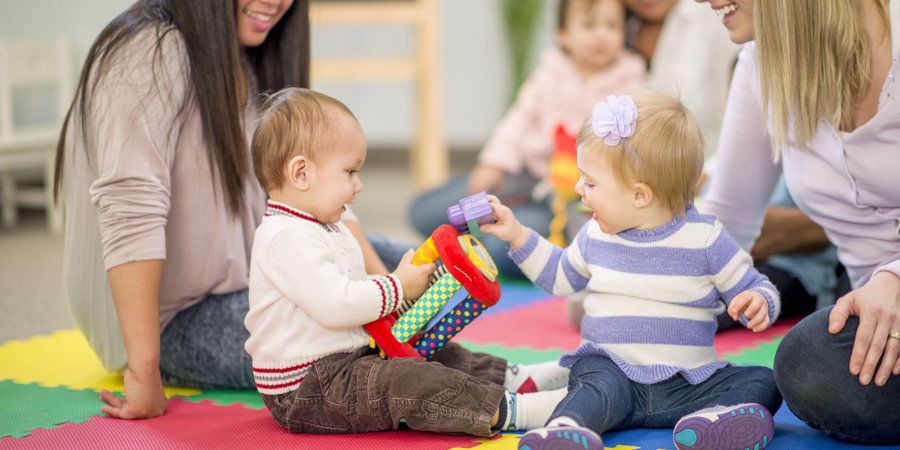 babies playing at preschool