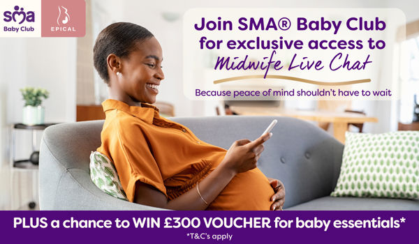 Join SMA® Baby Club for FREE Midwife Live Chat & an entry to WIN a £300 voucher*