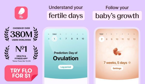 Try Flo Pregnancy Tracker for just $1!