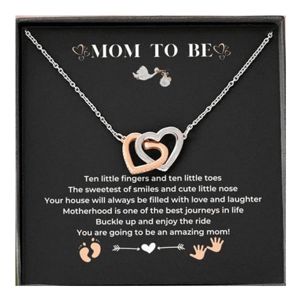 mom to be silver necklace