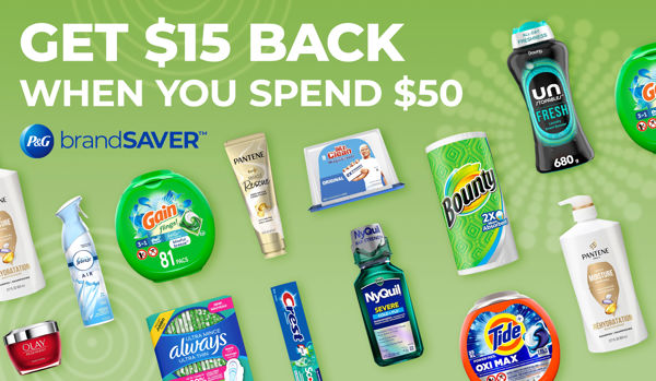 Up to 30% cashback with P&G brandSAVER