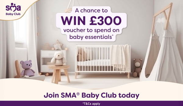 Join SMA® Baby Club and you could win a £300 voucher* to spend on baby essentials!