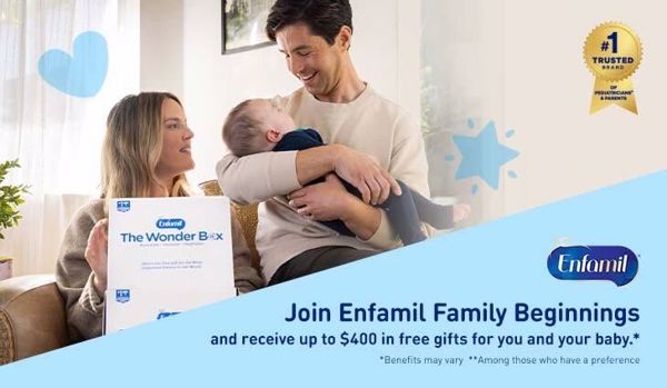 Join Enfamil now for up to $400 in FREE gifts