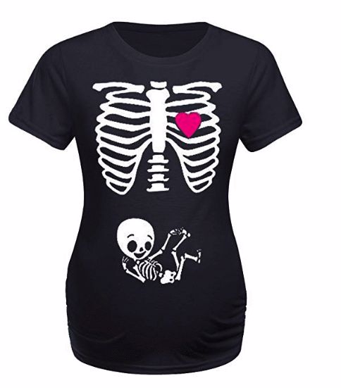 Skeleton pregnancy halloween costume