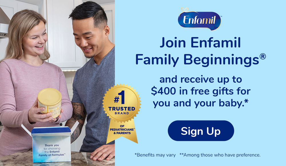 Join Enfamil now for up to $400 in FREE gifts