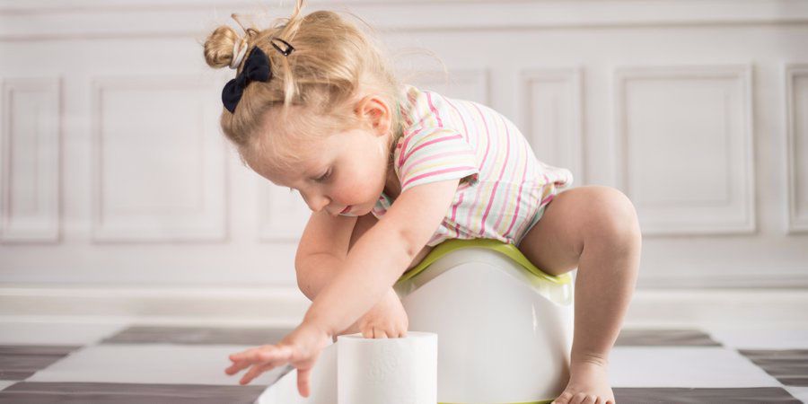 toddler on potty